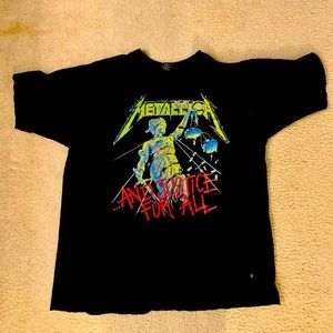 Metallica Vintage Thrashed Tee And Justice For All size XL